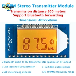 FM Stereo Audio Transmitter Circuit Board Module Bluetooth Forwarding Distance 500m 76-108MHz FM Station Digital Display Module