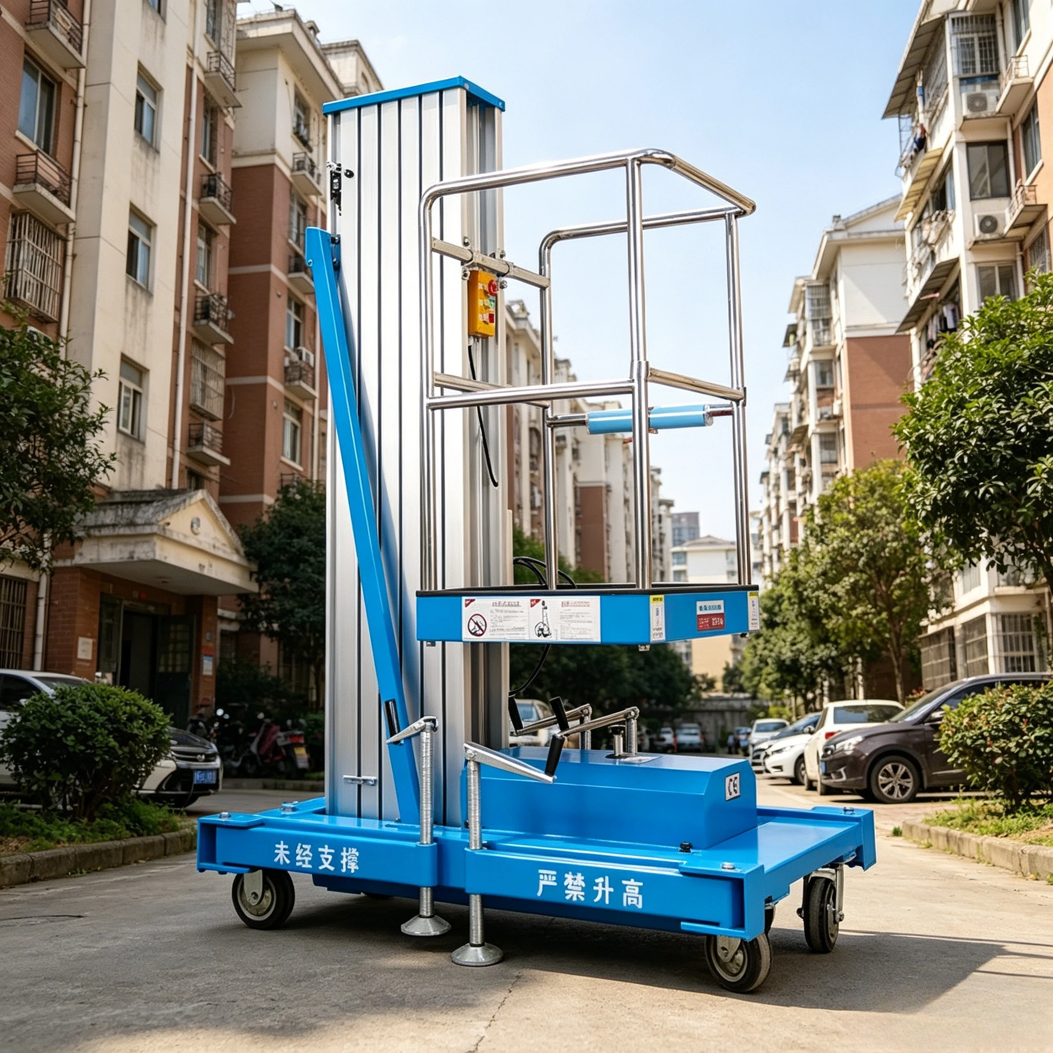 Lifting Height Double Masts Aluminum Alloy Elevating Aerial Work Platform Aluminum Scaffolding Tower Customized