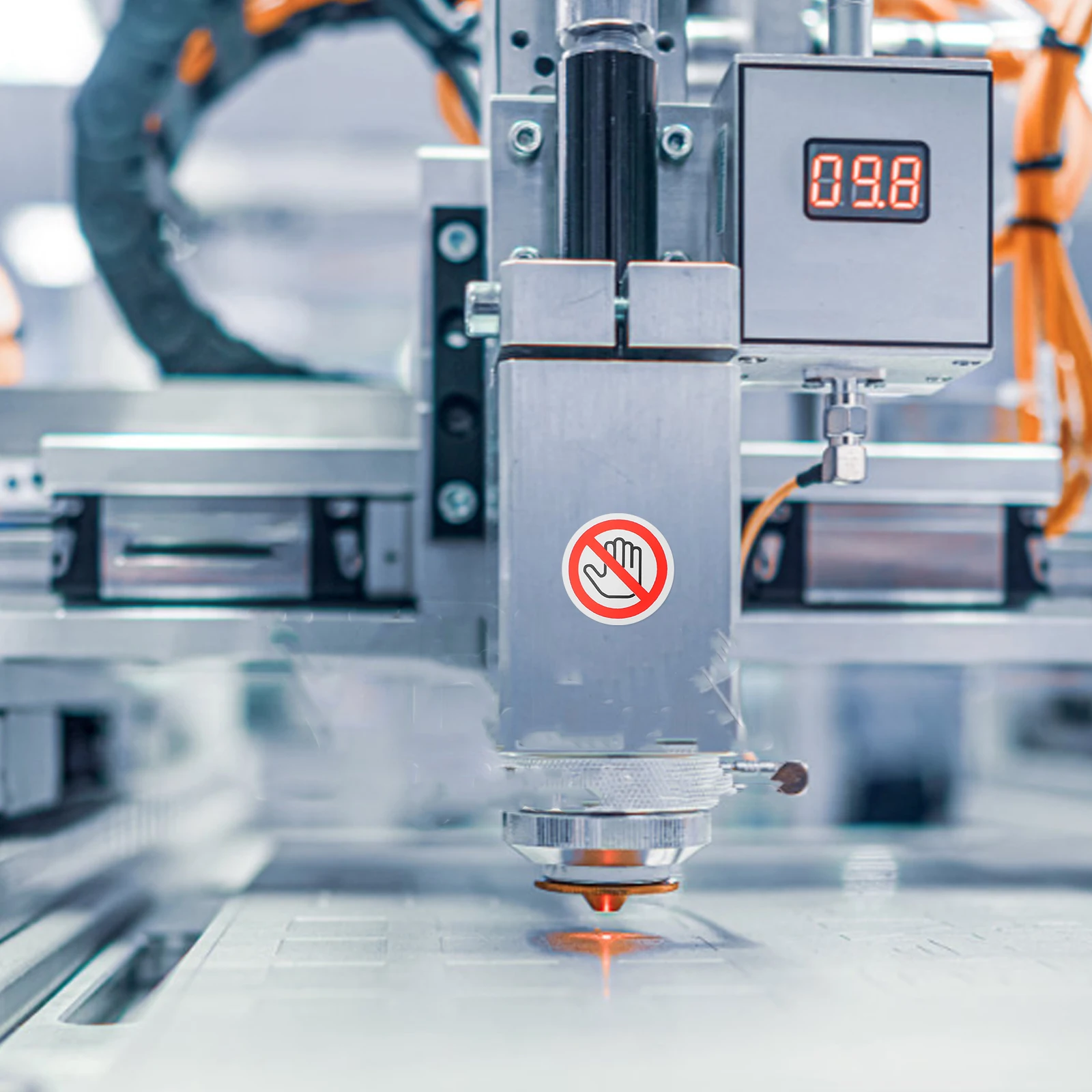 

20pcs Do Not Touch Warning Labels Round Safety Stickers Self-Adhesive Prohibition Signs No Hands Sign For Machinery 40Mm High