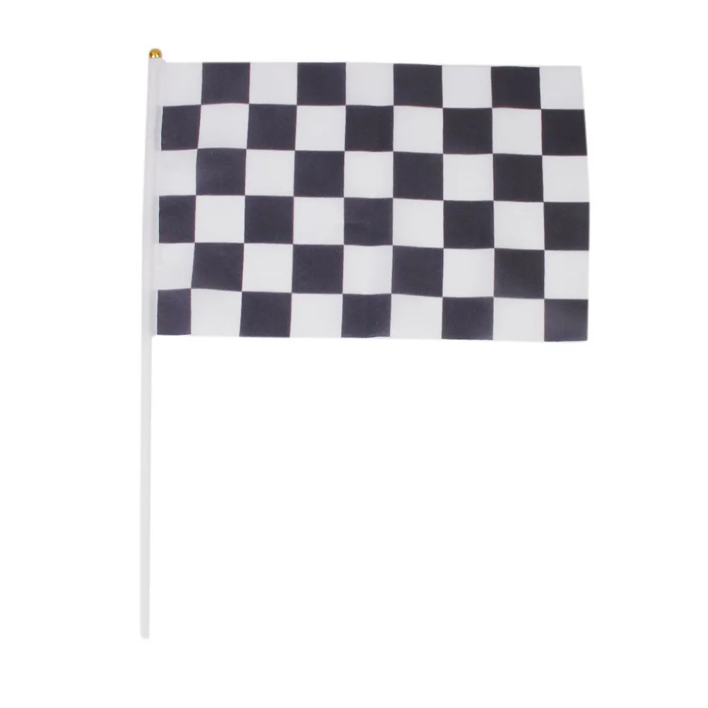 

12Pcs Racing Chequered Banner Flags Black White Durable Hand Waving Flags Car Football Sporting Events Parties