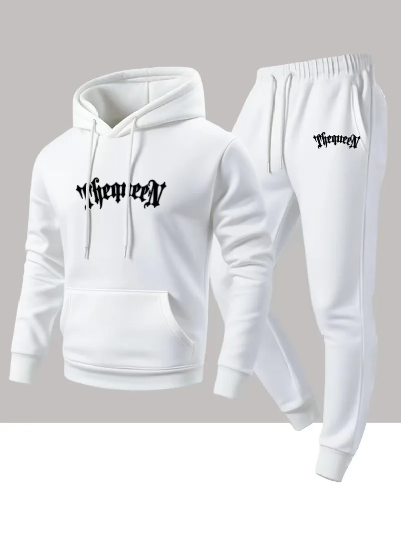 

Autumn/Winter Y2K Men's Sportswear Set with Letter Printed Hoodie and Pants for Comfortable, Casual, Breathable Streetwear