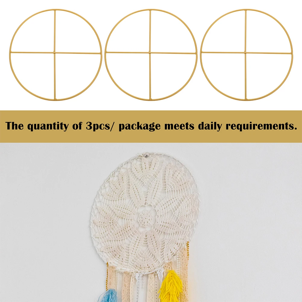 

2 Pcs Golden Ring Material Holiday Party Decorations Rings for Crafts Crafting Dreamcatcher Home Iron Hoops Wreath Supplies