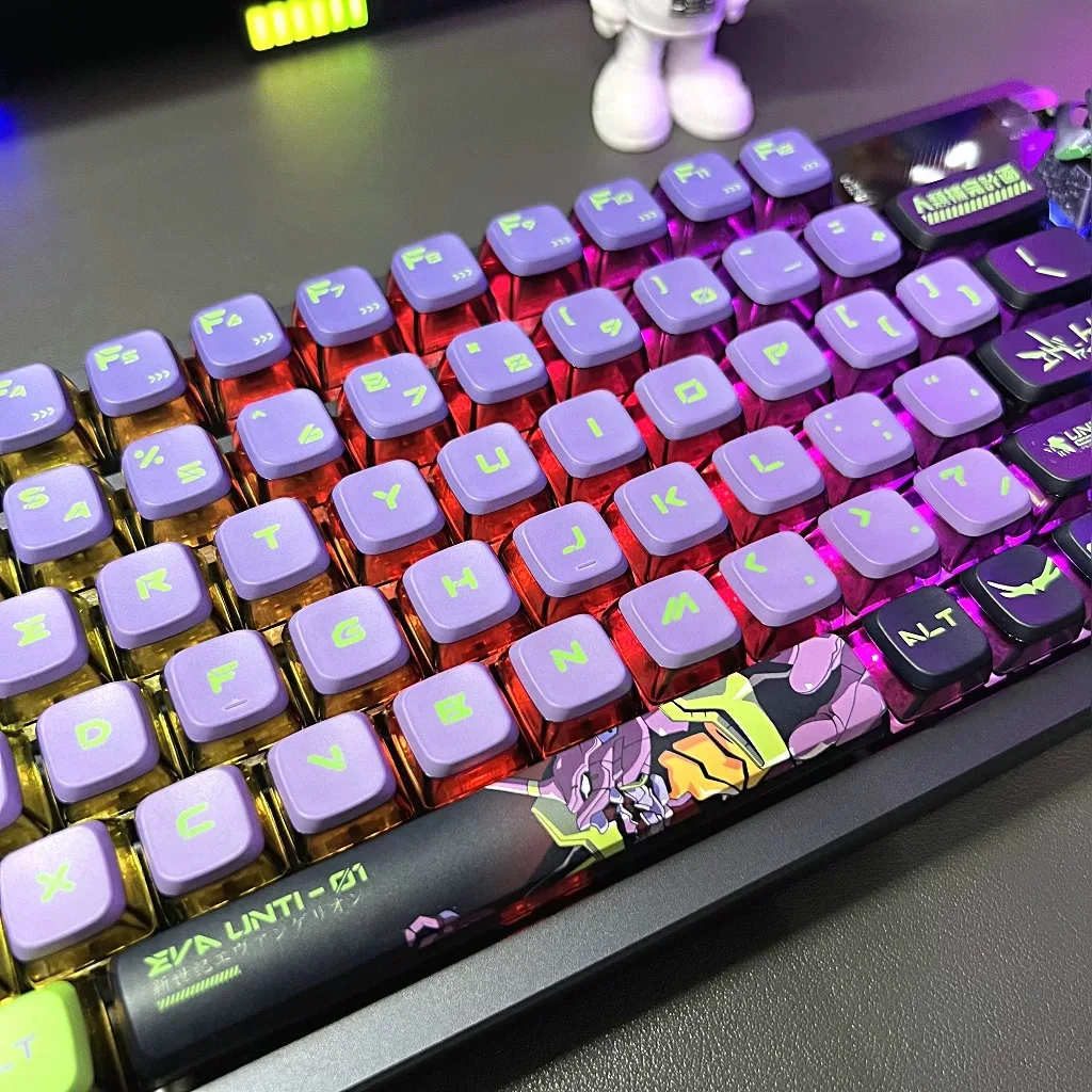 

Anime EVA 00 01 02 08 Pudding Keycaps OEM Backlit Keycaps Dye Sublimation PBT PC Keycap For Mx Switch Mechanical Keyboard Custom