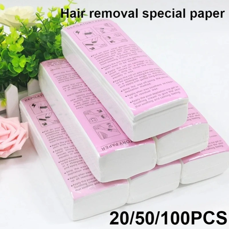 20-100PCS Hair Removal Double Side Depilatory Epilator Wax Strip Paper Pad Patch Waxing For Face / Legs Body / Bikini/ Underarm