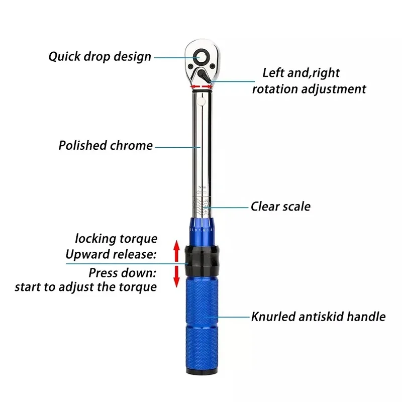 Bike Preset Torque Wrench Kit 2Nm to 24Nm Precise Instrument Hexagon Key Wrenches Bicycle Repair Tools