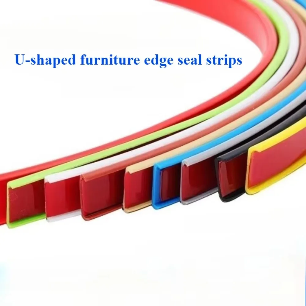 5M U Shaped Wooden Cabinet Edge Strip TPE Furniture Soft Sealing Protector Self Adhesive Safety Corner Guard Tape