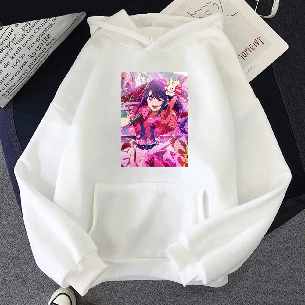 Anime Oshi No Ko Ai HOSHINO Print Hoodies Women Cute Graphic Streetwear Kawaii Manga Vintage Fleece Pullovers Sweatshirts Tops