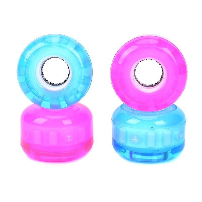 4 Pcs Flash Skateboard Wheels Double Rocker Wheels Roller Parts 54X36mm