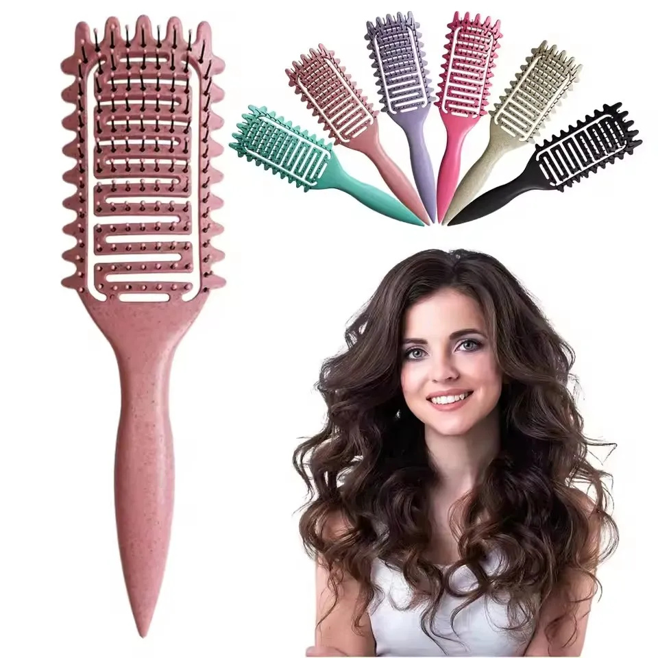 Lockiges Haar Pinsel aushöhlen Curl Define Styling Pinsel Bart Kamm Styling Entwirren Pinsel Mehrzweck Hause Styling Werkzeuge