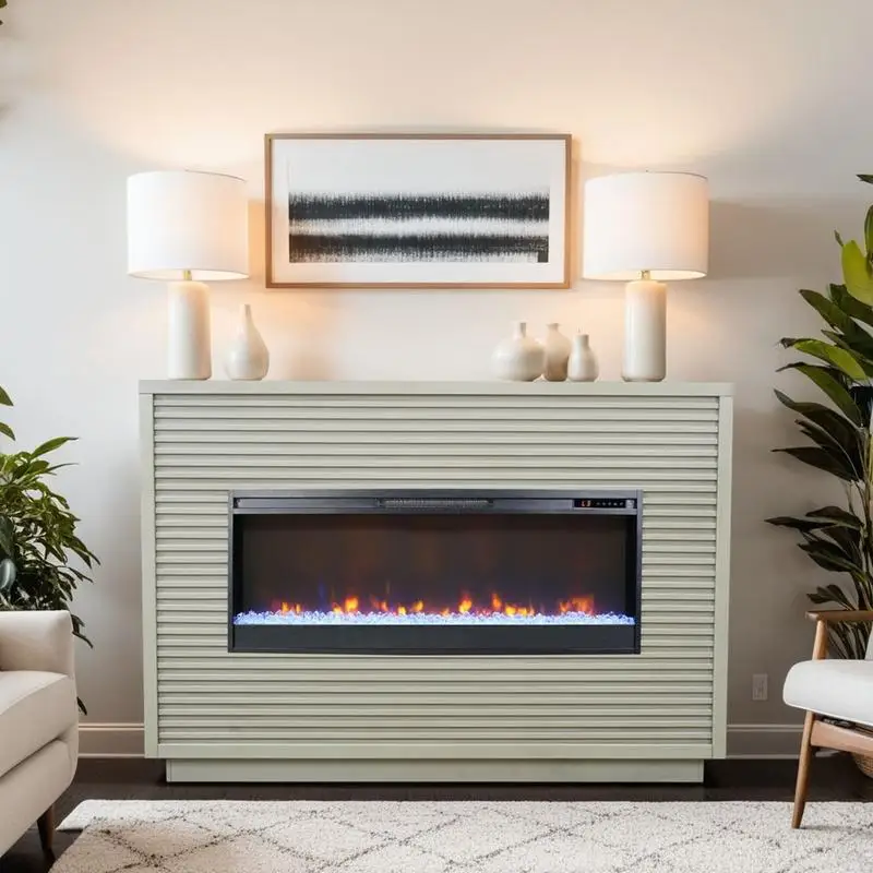 

62" Fireplace Mantel Sandstone Finish Elegant Design for Home Décor