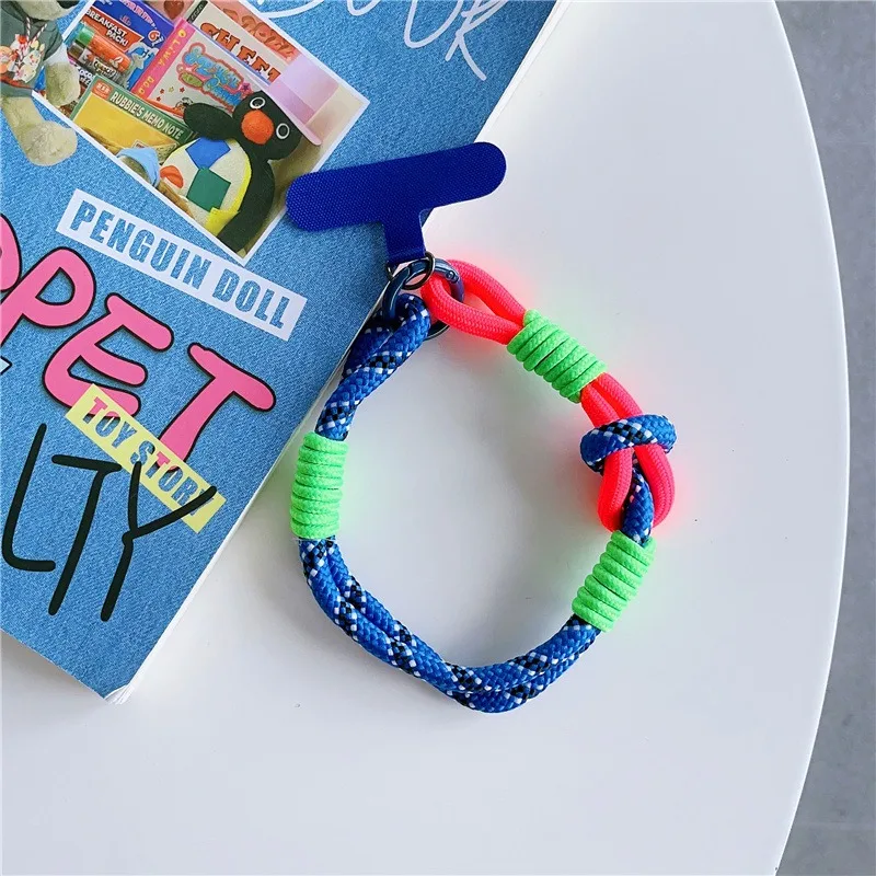 For Cell Phone Coarse Type Nylon Weaving Short Hand Lanyard Strap Wrist Chain Pendant Phone Outdoor Anti-Lost Rope Portable