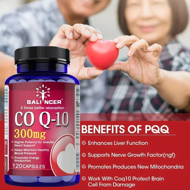 120 Capsules of Coenzyme Q10 Provide Energy Vitamin Health Food Organic Ultra-high Absorption Rate COQ10 Helps Blood Health