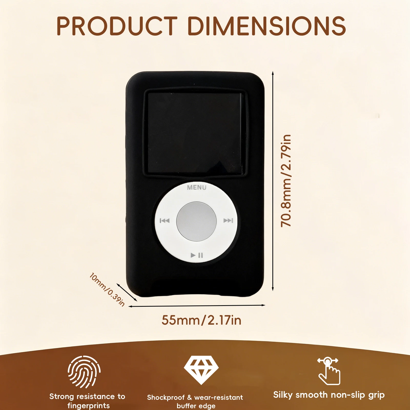 Weiche Silikon-Schutzhülle in Weiß und Schwarz für iPod Nano 3 3. Generation 4GB 8GB – Detail 4