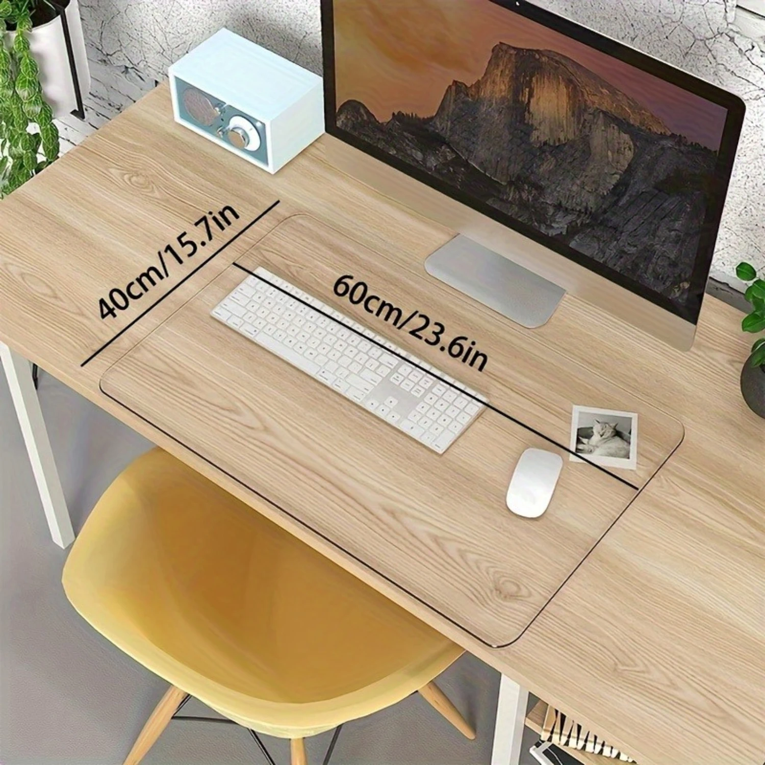 Eco-Friendly Clear Desk Pad 23.6X15.7In - Heat Resistant, Waterproof Pvc With Round Edges, Durable Anti-Static Writing Mat