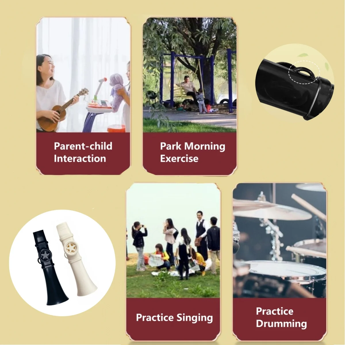 آلة موسيقية مدمجة سهلة التعلم من كازو المحمولة - هدية مثالية لمحبي الموسيقى، متوافقة مع الجيتار والقيثارة والكمان