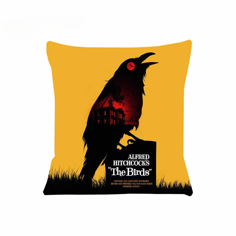 Horror Movie The Birds Cushion Cover for Sofa Pillow Case Cover Seat Car Throw Pillowcase 45X45cm For Home Decorative