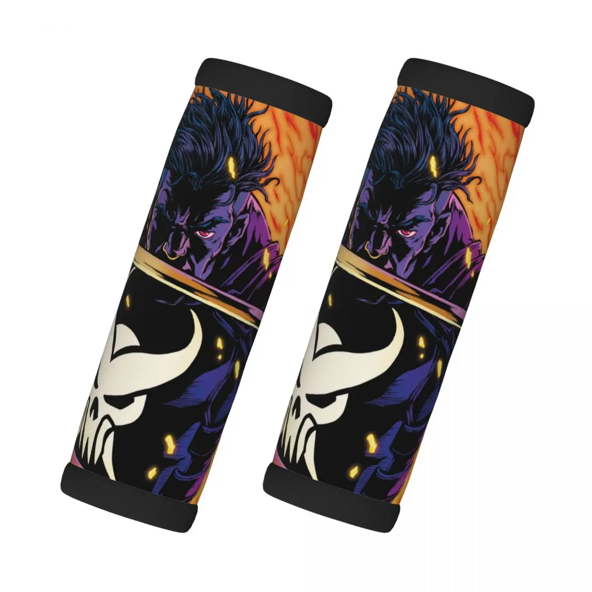 

Custom Punisher Luggage Handles Wrap Grips 2 Pcs Handle Grip For Travel Bag Luggage Suitcase Airplane Superhero Soft