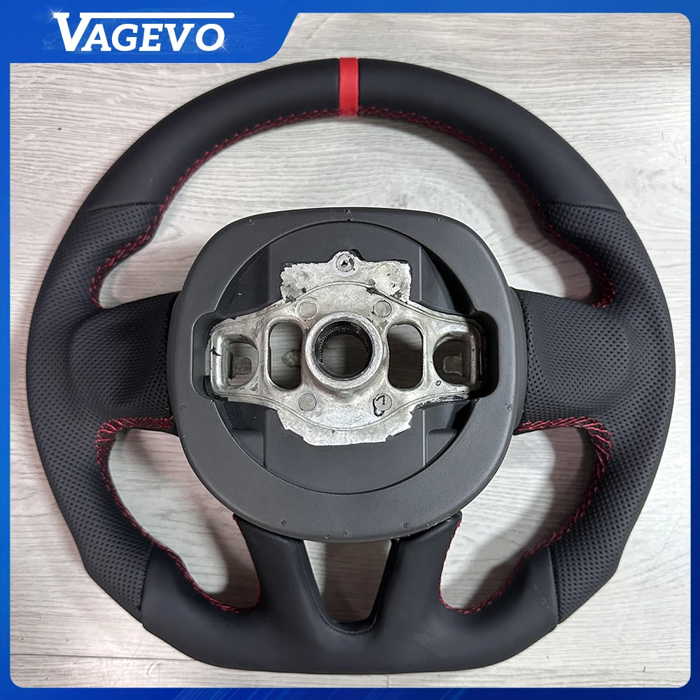 For Dodge Challenger 2015-2020 Red Style Perforated Leather Steering Wheel Sport Upgrade Interior Accessories