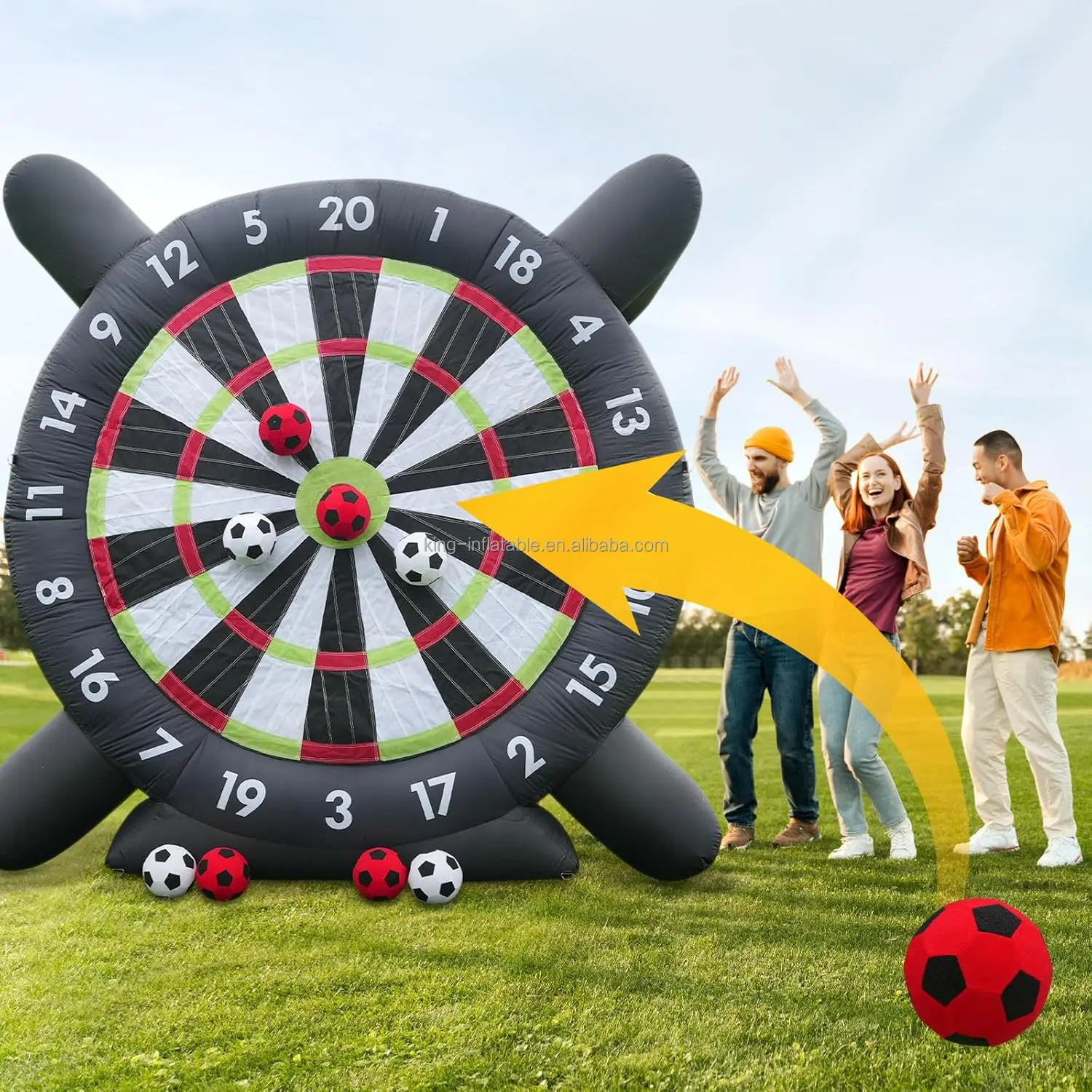 

Inflatable Soccer Dart Board Backyard Games Large Kick Football Target Dartboard for Outdoor Yard Lawn Family Adults Kids