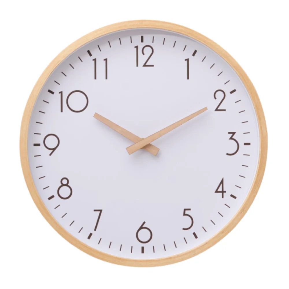 

10inch Wooden Wall Clock Nordic Style Minimalist Decorative Wall Clock Quartz Mechanism Round Shape Silent Scale Clock