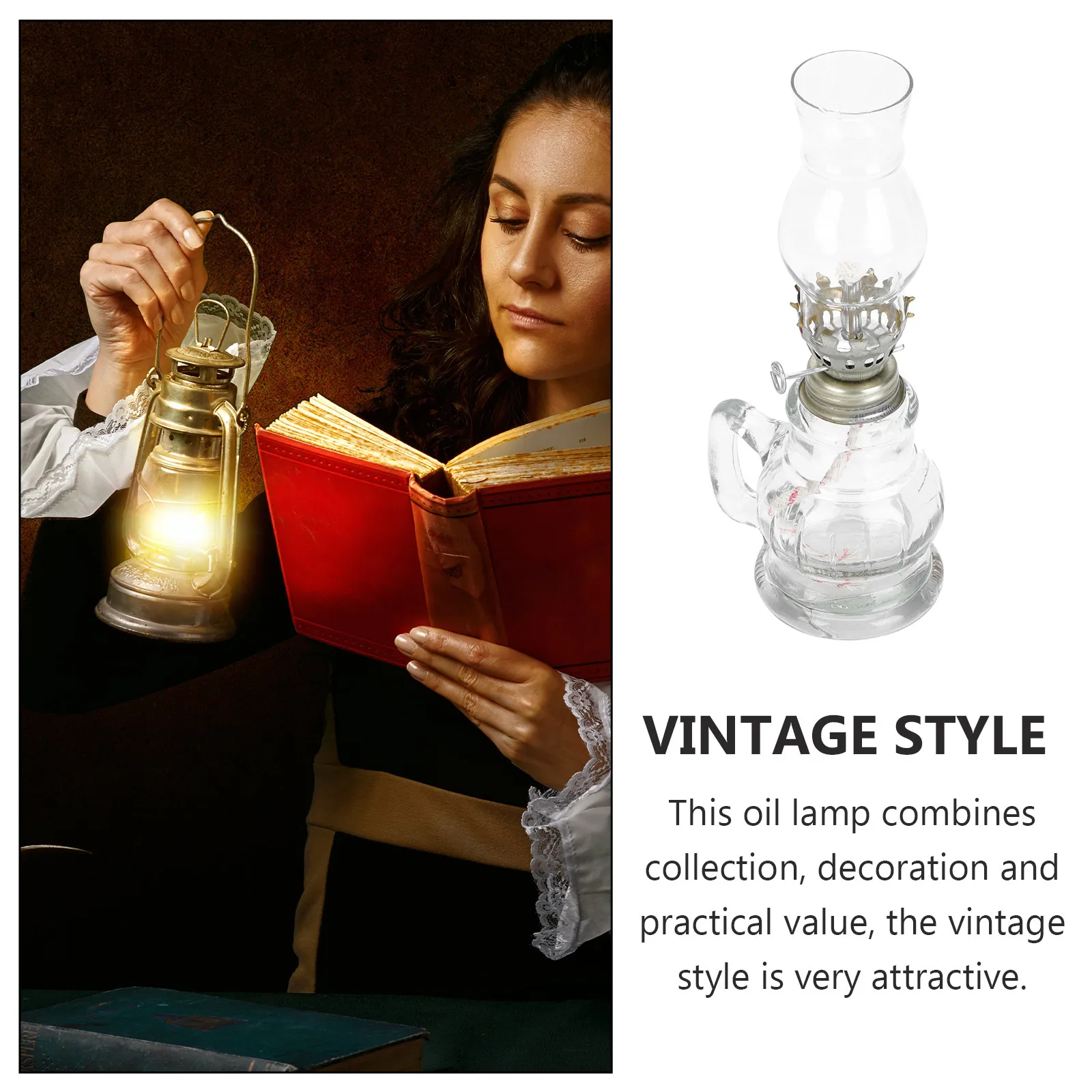 

Портативная винтажная стеклянная лампа-фонарь в ретро-стиле для дома, спальни, сада, кухни