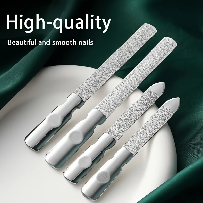 Long and Short Upgraded Double Sided Nail Files Stainless Steel Manicure Pedicure Grooming Finger Toe Nail Care Tools