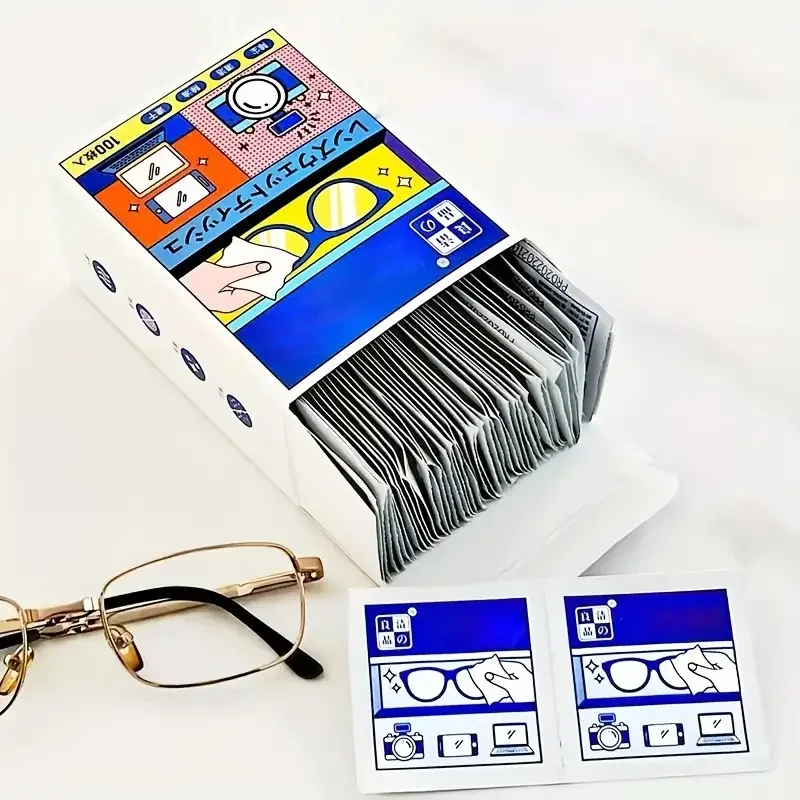 100pcs/50pcs Anti-fog Eyewear Wipes, Disposable Eyewear Cloth for Eyewear Glasses, Cleaning Wipes for Glasses Mobile Phone Scree