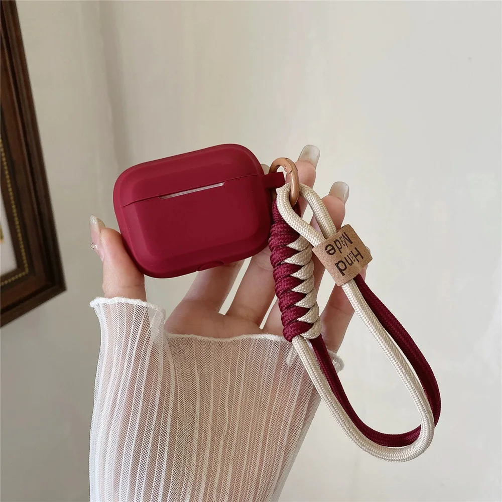 بسيطة لينة سيليكون مع ابتسامة حزام اليد حقيبة سماعة الاذن ل أبل Airpods 4 1 2 برو 3 Funda سماعة لاسلكية تعمل بالبلوتوث الغطاء الواقي