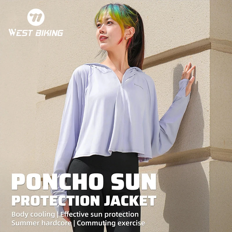 WEST BIKING Summer Sun Protection Clothing UPF 50+ UV Women Hooded Coats Quick Dry Long Sleeve Sportswear Cooling Casual Jackets