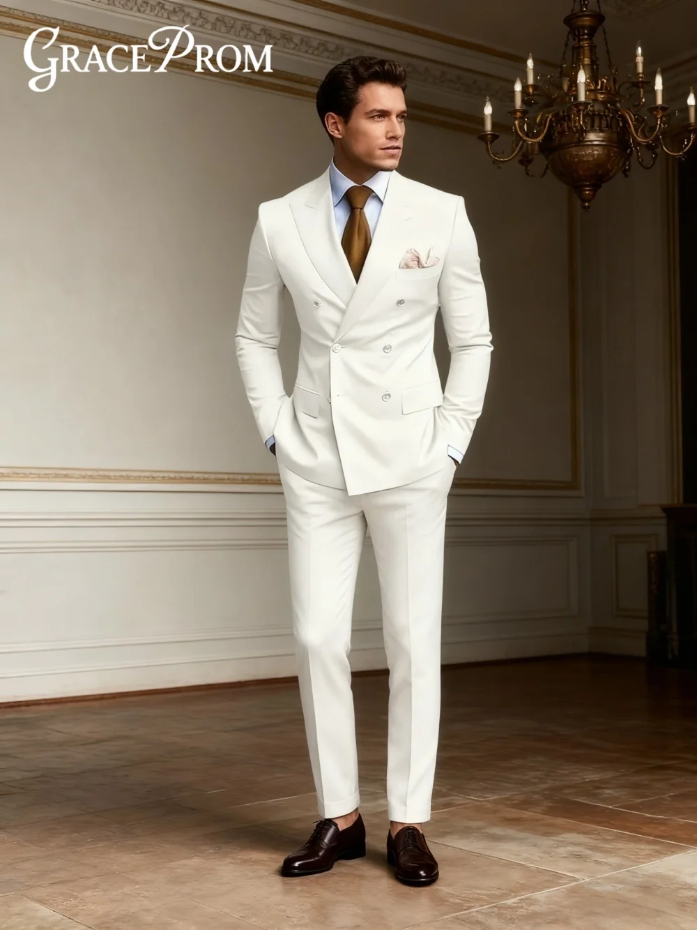 

Fashionable Single-Breasted Men's Suit Set For Wedding Formal Business 3PCS Men's Suit Set Including Jacket Vest Pants Customize