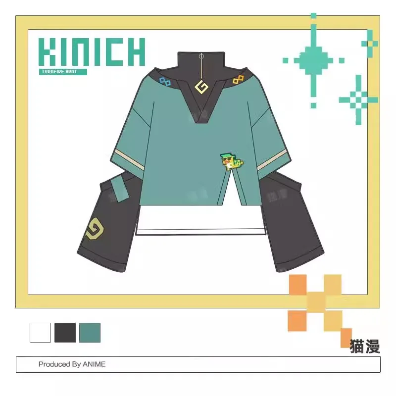 Anime Genshin Impact Cosplay Kinich Women Men Loose Jacket Coat Hooded Hoodie Windbreak Pants Set Full Suit Carnival Costumes