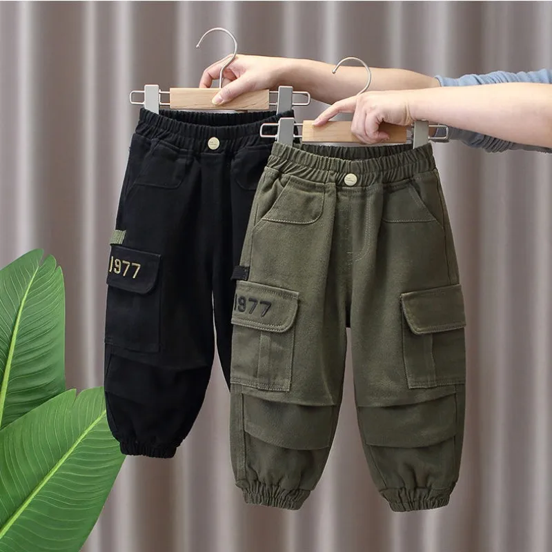 

2025 New style Children's Handsome Cargo pants Cotton Boys Baby Casual Pants Spring and Autumn Kids Boys Pants