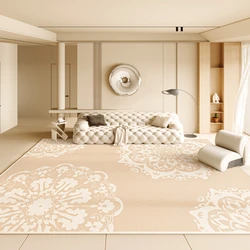 French Cream Plush Floor Mat Minimalist Rugs for Bedroom Fluffy Soft Living Room Decoration Carpet Thicken Anti-slip Bedside Rug