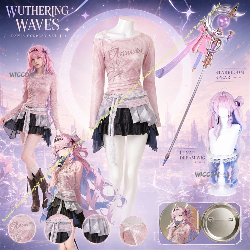 Wuthering Waves Kostüm Denia Cosplay Linkage Kostüm Hochwertiges Cosplay-Outfit Halloween-Kostüm Rollenspiel-Kleidung