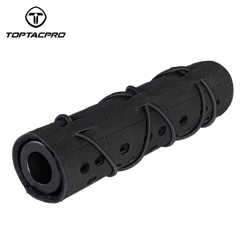 TOPTACPRO Tactical Suppressor Cover 7\'\' Laser Cut noise elimination Heat Shield Sleeve Cover Paintball Multi-camo 8503