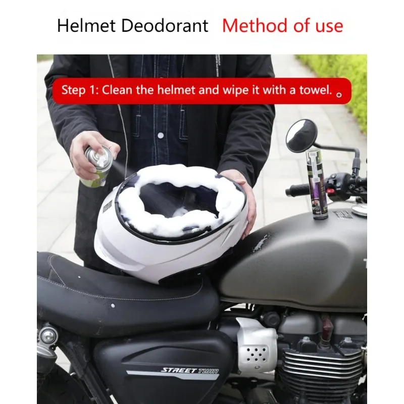 

100ML Motorcycle Helmet Deodorant Helmet Cleaner Shoes Socks Knee Pads Riding Clothing Deodorant Motorcycle Foam Cleaner