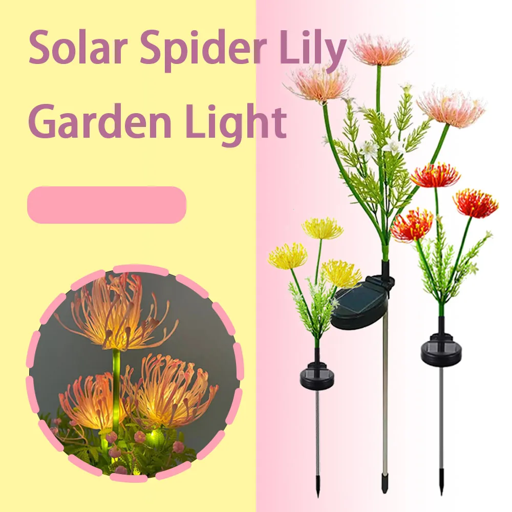 

Solar Spider Lily Garden Lights –Outdoor Waterproof LED Courtyard Light for Lawn, Pathway, Landscape Decor