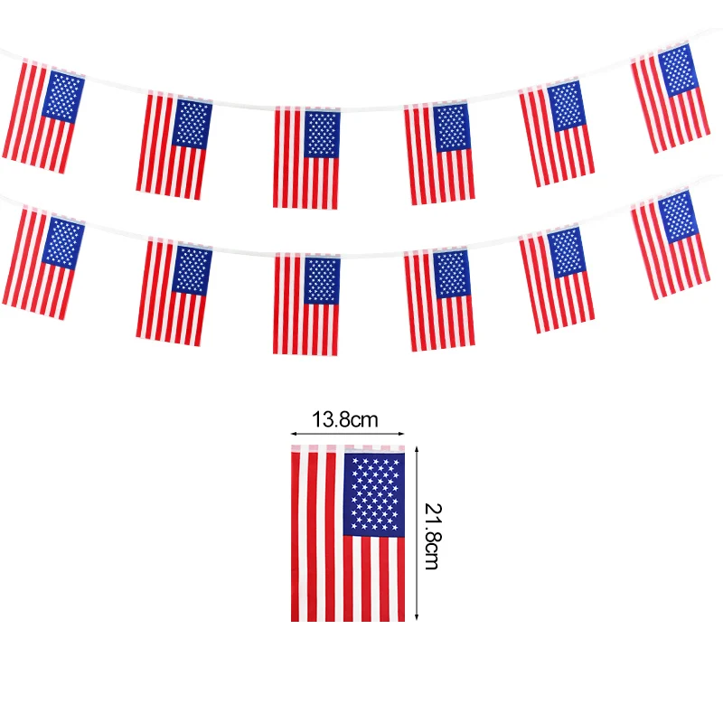 2024 Independence Day Banner US National Day Home Decoration Overhead Banner July 4th Red White Blue Rain Silk Curtain