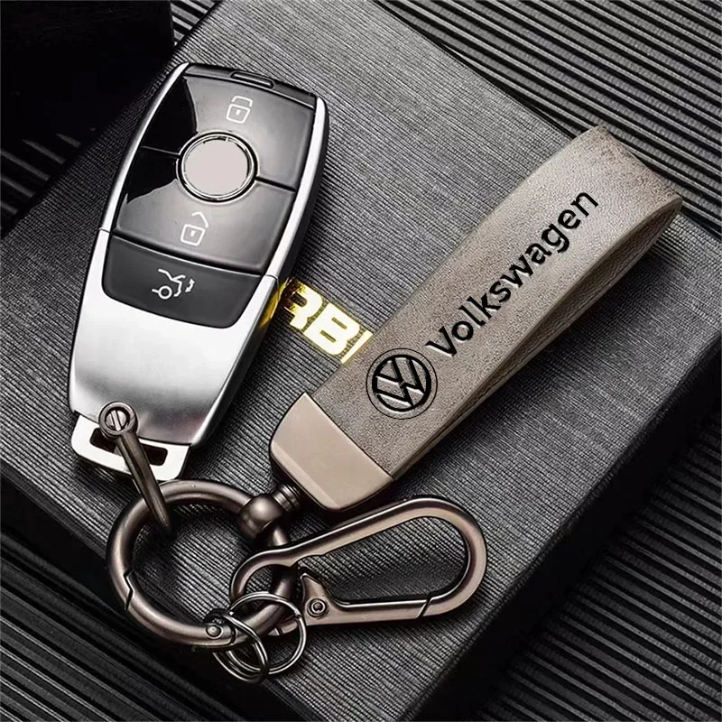 

Creative Universal Car Key Chain High Quality Leather Auto Keyring For VW GTI Polo Golf Passat Tiguan Arteon Touareg Taigo Caddy