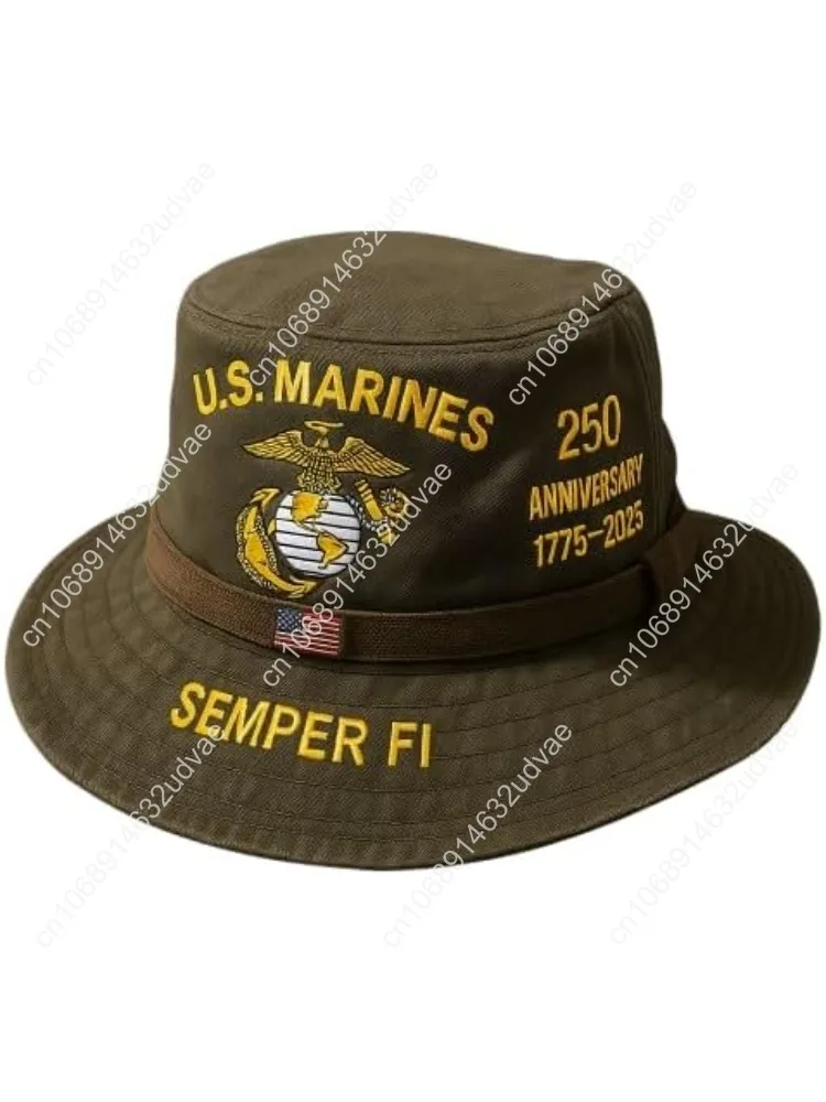 

Marine Corps Bucket Hat, 250th Anniversary Semper FI Bucket Hat Gifts for Veterans and Active-Duty Military Personnel Multi