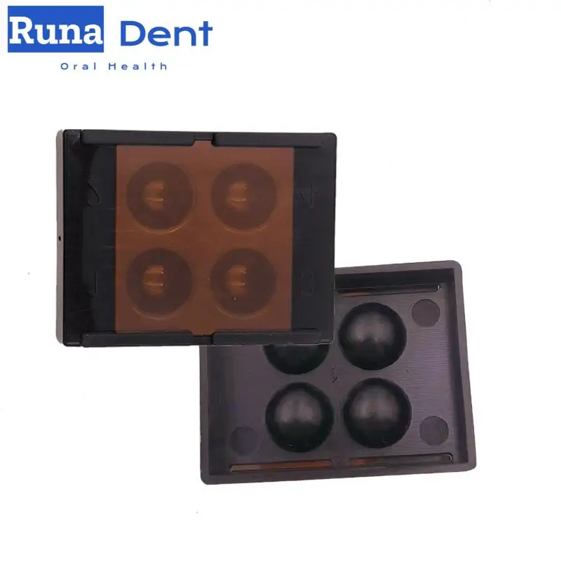 

4 Holes Dental Veneer Storage Box Teeth Patch Shading Light Storage Case Denture Retainer Molar Boxes