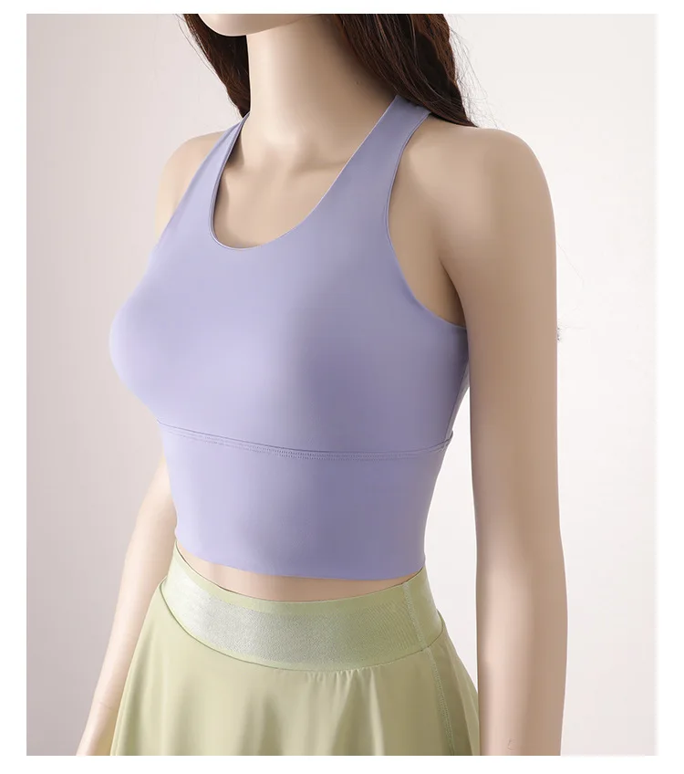 

Женский спортивный жилет для йоги с перекрестной спинкой: встроенные съемные чашки, охлаждающий быстросохнущий дышащий бюстгальтер-борцовка для бега и студии