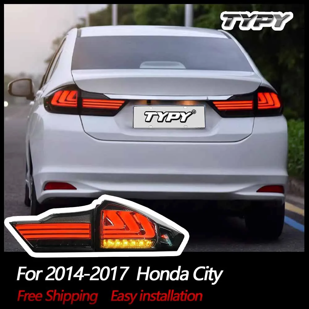 

Светодиодные задние фонари, автомобильные аксессуары для Honda City 2014-2017, задние фонари в сборе, лампа тормоза