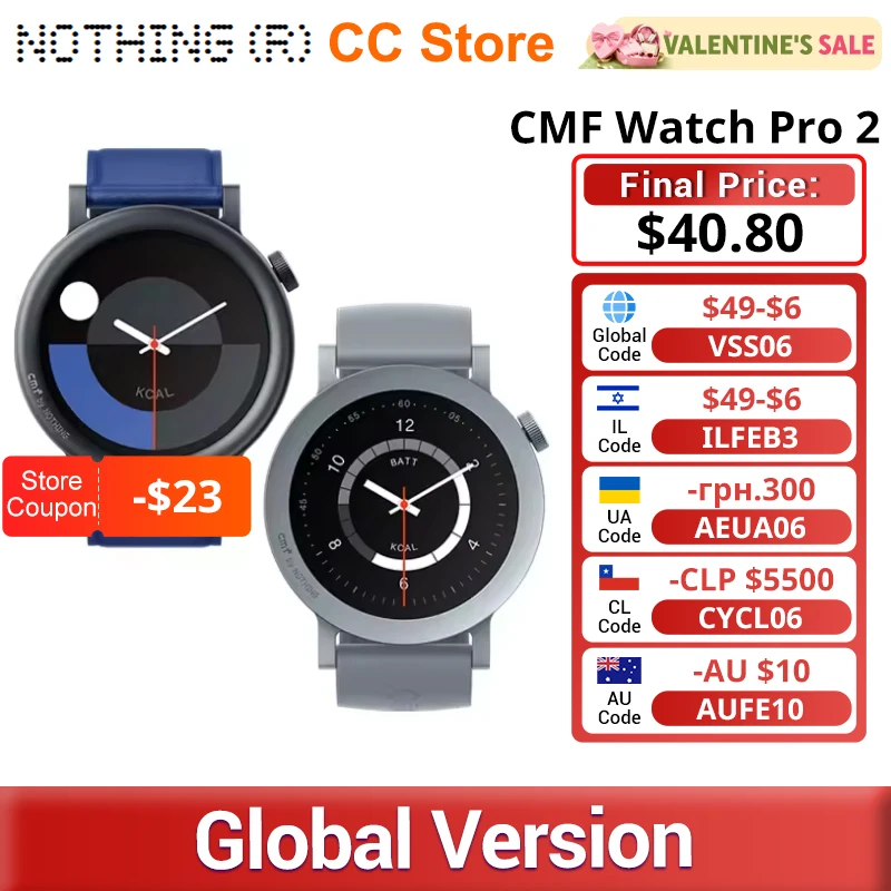 Hot sale CMF by nothing Watch Pro 2 1.32”AMOLED 120 Sport Modes GPS with AI Noise Reduction 100+watchfaces Bluetooth calls IP68