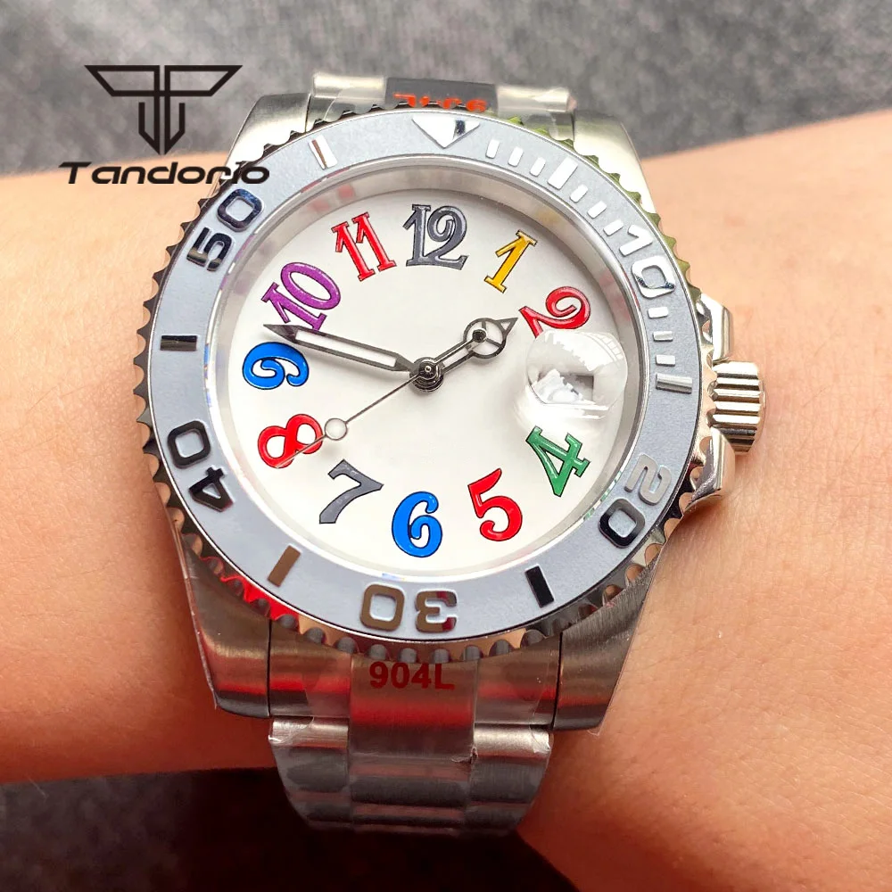 40mm Stainless Steel Automatic Watch for Men PT5000 Miyota8215 Movt Arabic Numerals Sapphire Crystal Date Mechanical Wristwatch