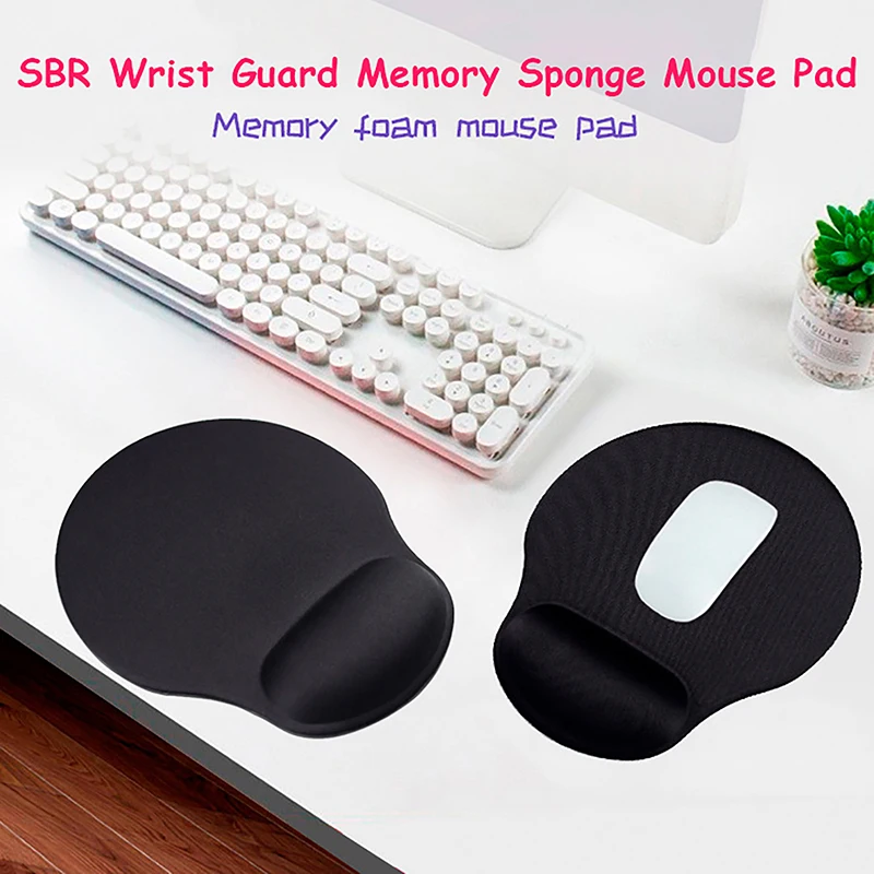 1PC Black Mouse Pad With Wrist Rest Pad Anti-Slip Gaming Mousepad Mice Mat PC Laptops Keyboard Accessories