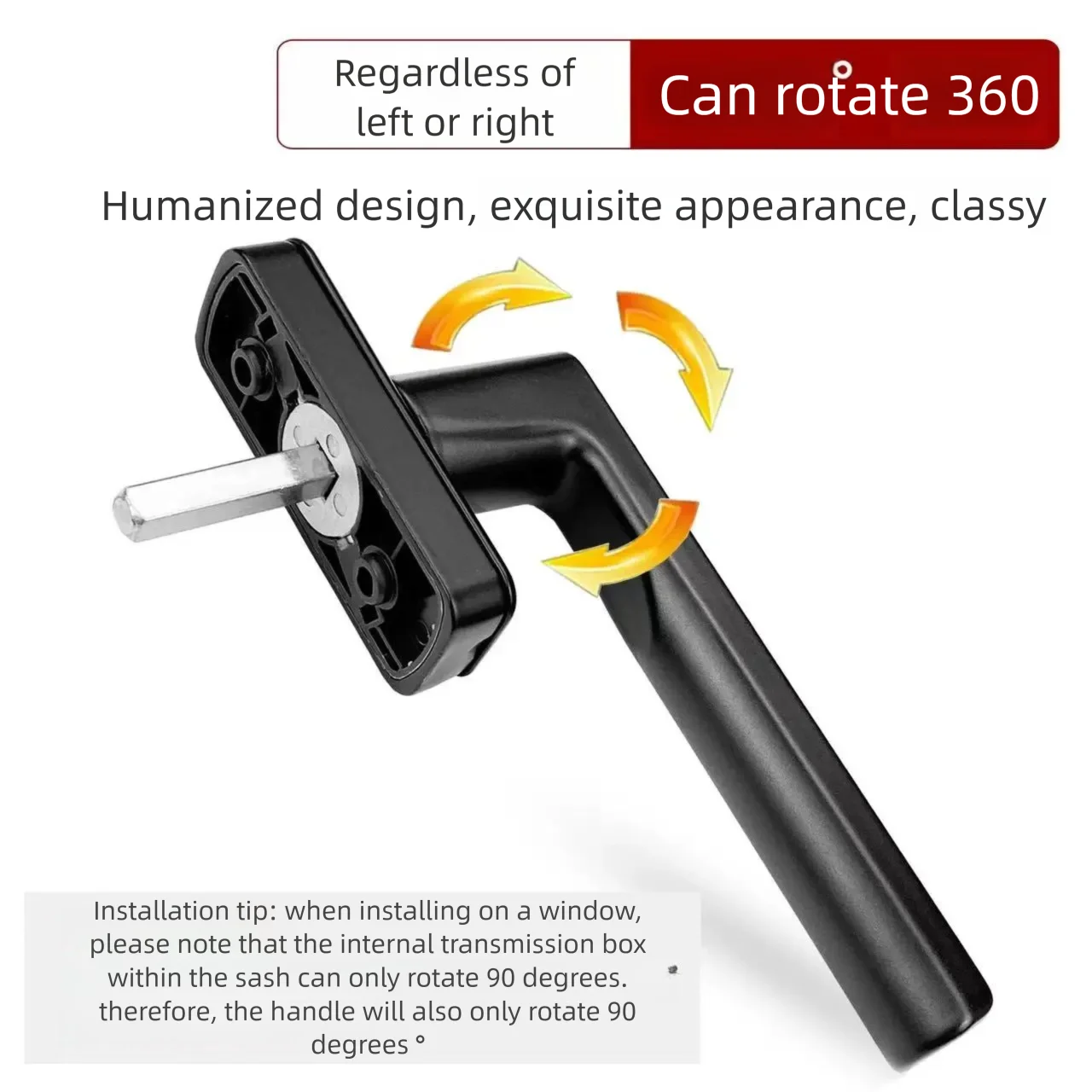 Universal Multi-Point Window Handle Lock, Espag Handle for Tilt Turn Aluminum Alloy Doors Windows Replacement Locking Mechanism