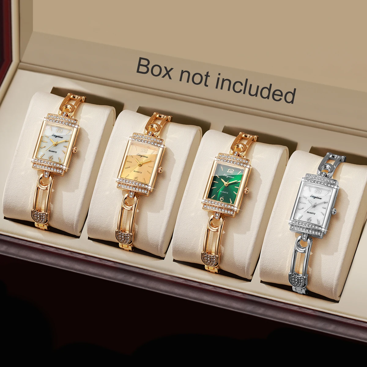 1/4PC Fashion Rhinestone Women Watches Elegant Ladies Bracelet Strap Quartz Wristwatch Reloj Mujer (Without Box)