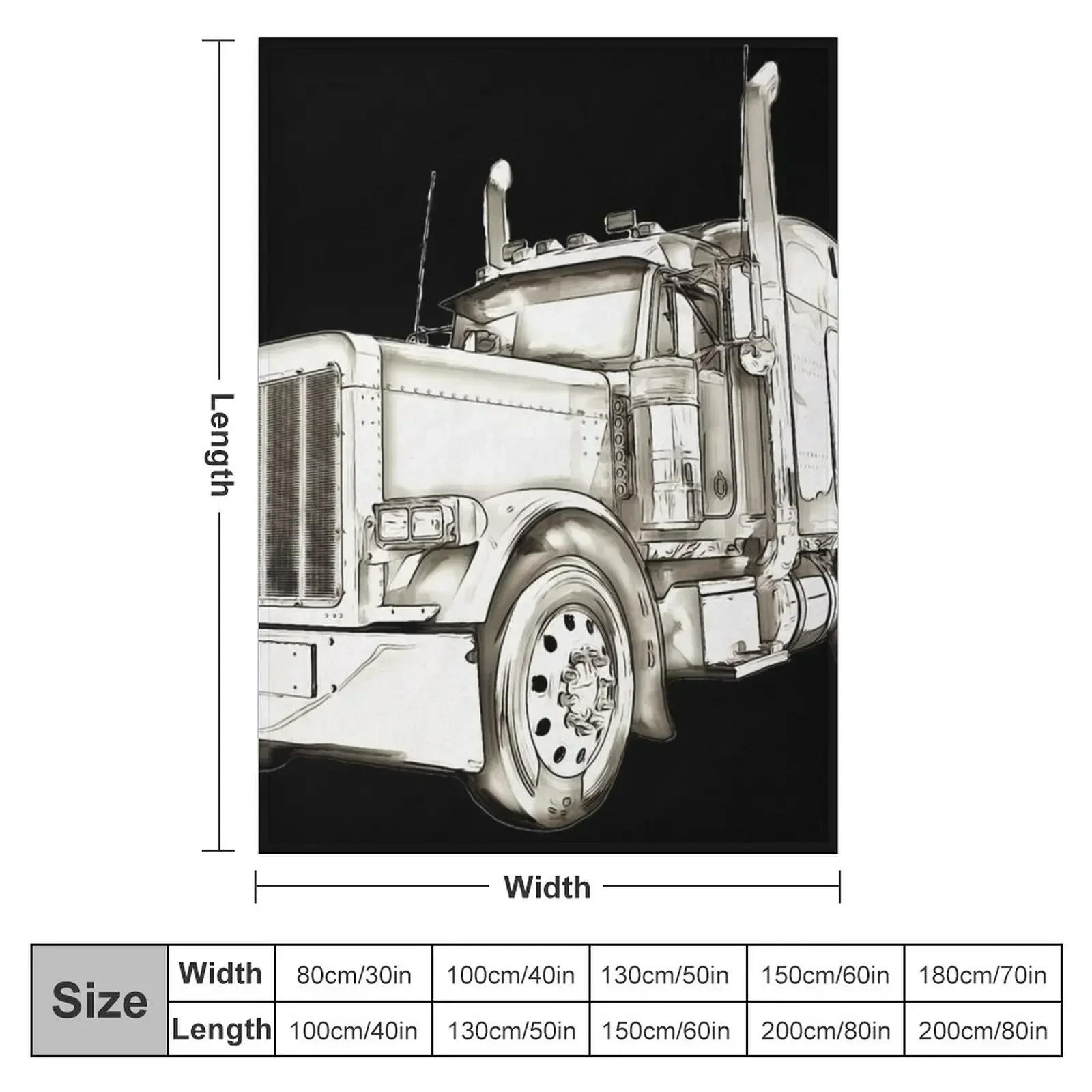 Big American truck or lorry a big rig cartoon artwork Throw Blanket Flannel Kid'S christmas decoration Blankets