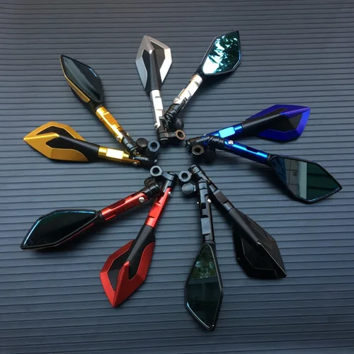 Imagen 2 del producto Vista trasera de motocicleta, espejos retrovisores laterales de aleación de aluminio, manillar Universal para Kawasaki Z900 Z900RS Z800 Z1000 Motobiker ATV